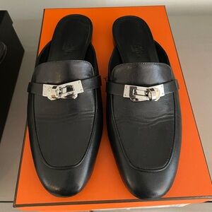 Hermes Oz Mule Black Size 37.5